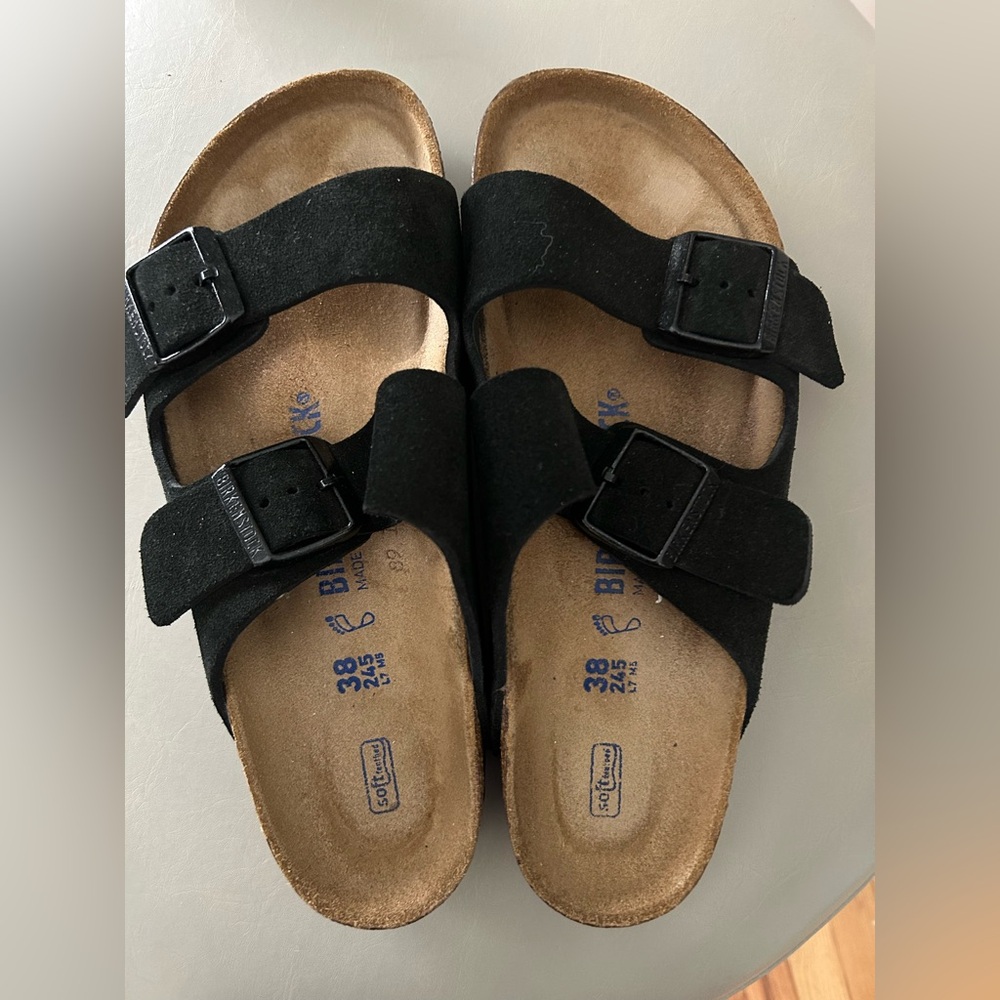 Birkenstock Black Suede Sandals